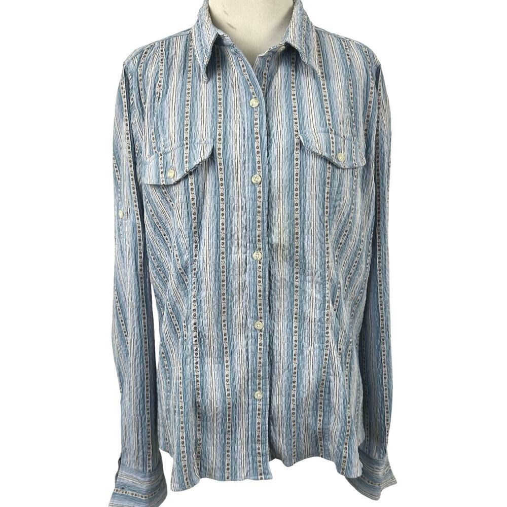 North Face Lightweight Outdoor Button Shirt Blue XL